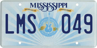 MS license plate LMS049