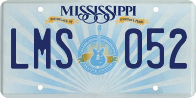 MS license plate LMS052