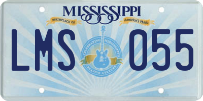 MS license plate LMS055