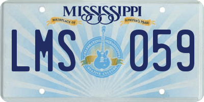 MS license plate LMS059