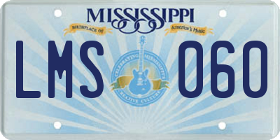 MS license plate LMS060