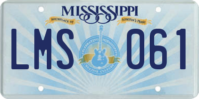 MS license plate LMS061