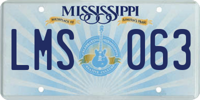 MS license plate LMS063