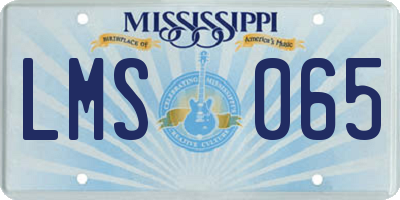 MS license plate LMS065