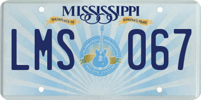 MS license plate LMS067