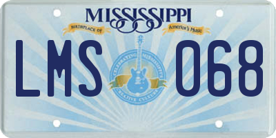 MS license plate LMS068