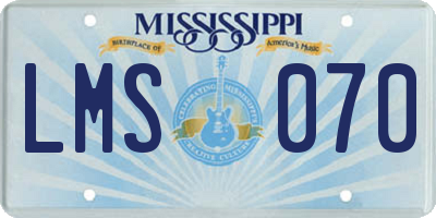 MS license plate LMS070