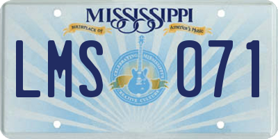 MS license plate LMS071