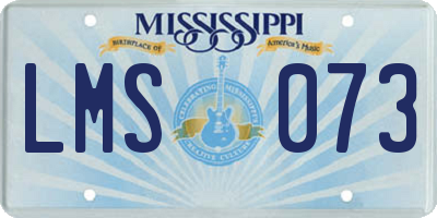 MS license plate LMS073
