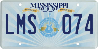 MS license plate LMS074