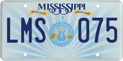 MS license plate LMS075