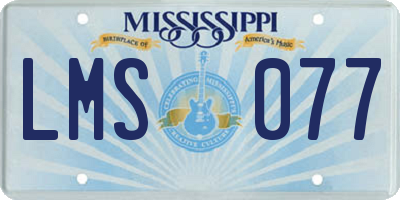 MS license plate LMS077