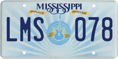 MS license plate LMS078