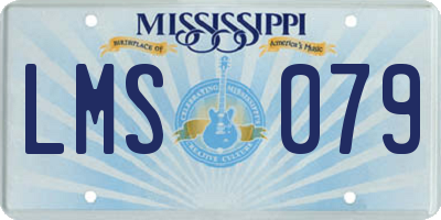 MS license plate LMS079