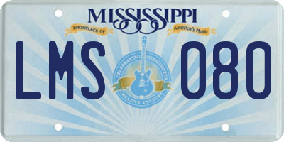 MS license plate LMS080