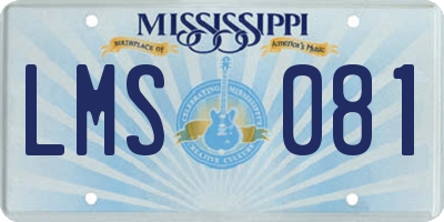 MS license plate LMS081