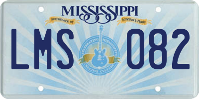 MS license plate LMS082