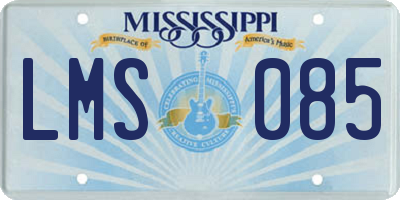 MS license plate LMS085