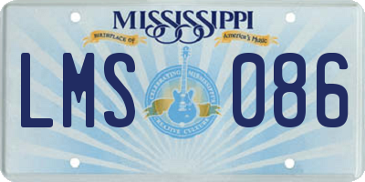 MS license plate LMS086