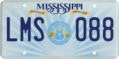 MS license plate LMS088