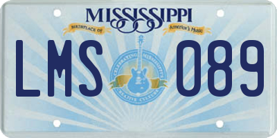 MS license plate LMS089