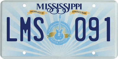 MS license plate LMS091
