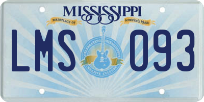 MS license plate LMS093