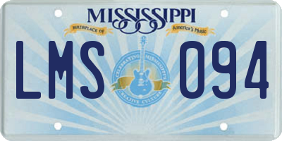 MS license plate LMS094