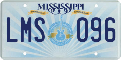 MS license plate LMS096