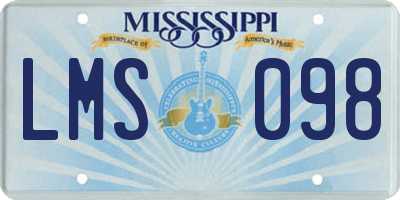 MS license plate LMS098