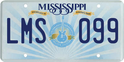 MS license plate LMS099