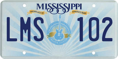 MS license plate LMS102