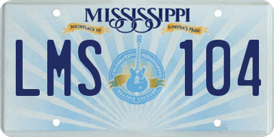 MS license plate LMS104