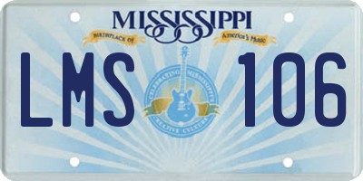MS license plate LMS106