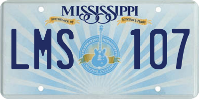 MS license plate LMS107