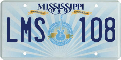MS license plate LMS108