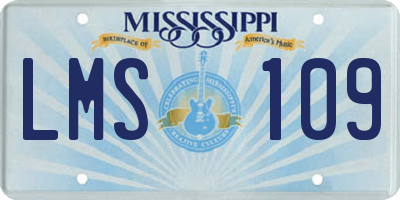 MS license plate LMS109