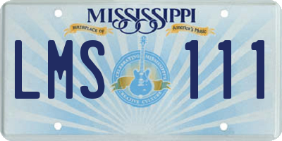 MS license plate LMS111