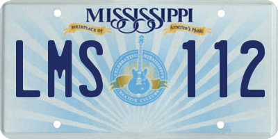 MS license plate LMS112