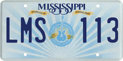 MS license plate LMS113