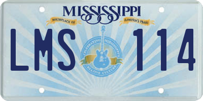 MS license plate LMS114