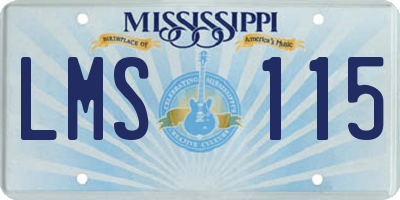 MS license plate LMS115