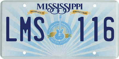 MS license plate LMS116
