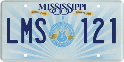 MS license plate LMS121