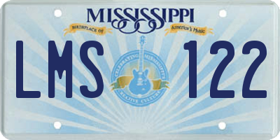 MS license plate LMS122