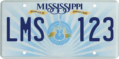 MS license plate LMS123