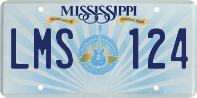 MS license plate LMS124
