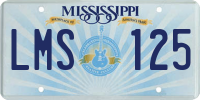 MS license plate LMS125