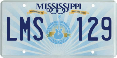 MS license plate LMS129