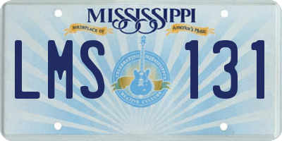 MS license plate LMS131
